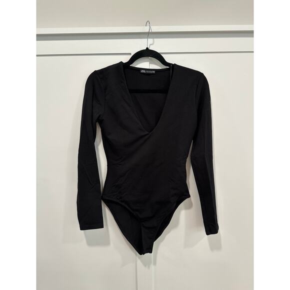 Zara V Neck Long Sleeve Bodysuit Size M - Picture 1 of 4